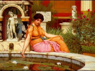  dama - Lily Pond 1901 Dama neoclásica John William Godward